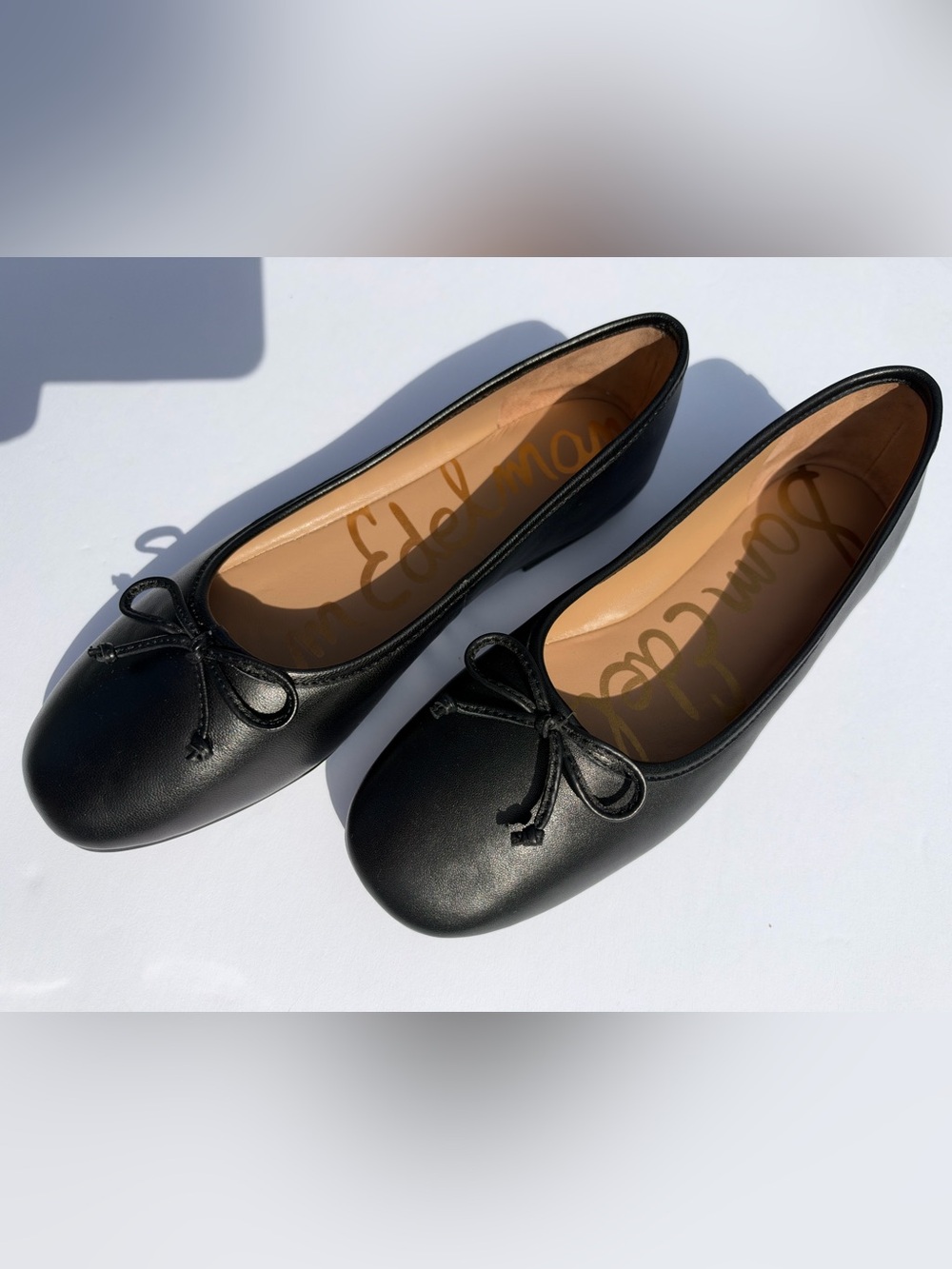 NWT🌷Sam Edelman “Alie Ballerina” Slip-On Black Leather Ballet Flats (Size 6.5/7)